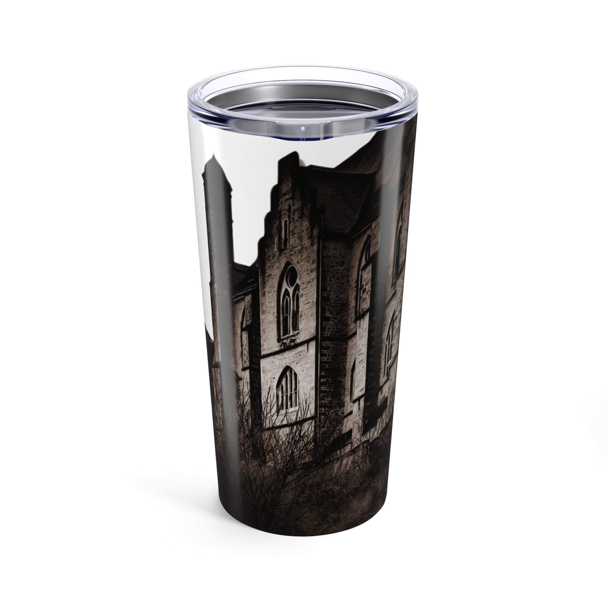 Gothic Tumbler 20oz - Spooky Coffee Travel Mug, Haunted House Gift, Dark Aesthetic, Halloween Tumbler, Creepy Drinkware