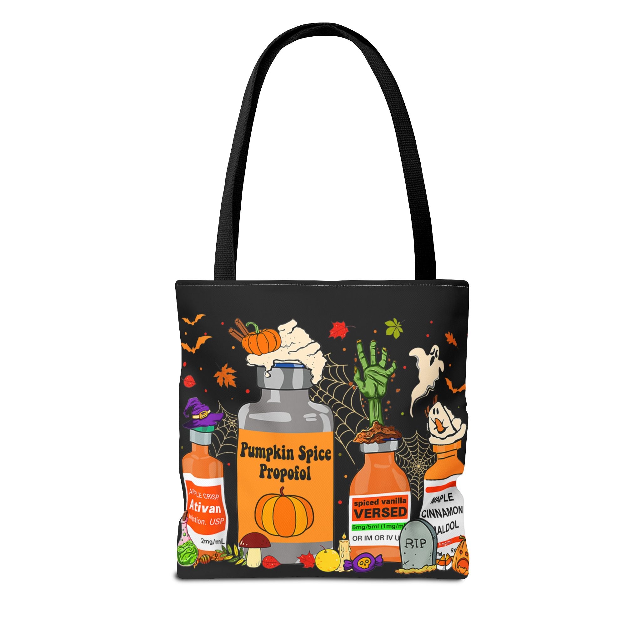 Halloween Themed Tote Bag, Trick or Treat, Spooky Carryall, Fall Fashion Accessory, Halloween Decor, Fall Gift Idea