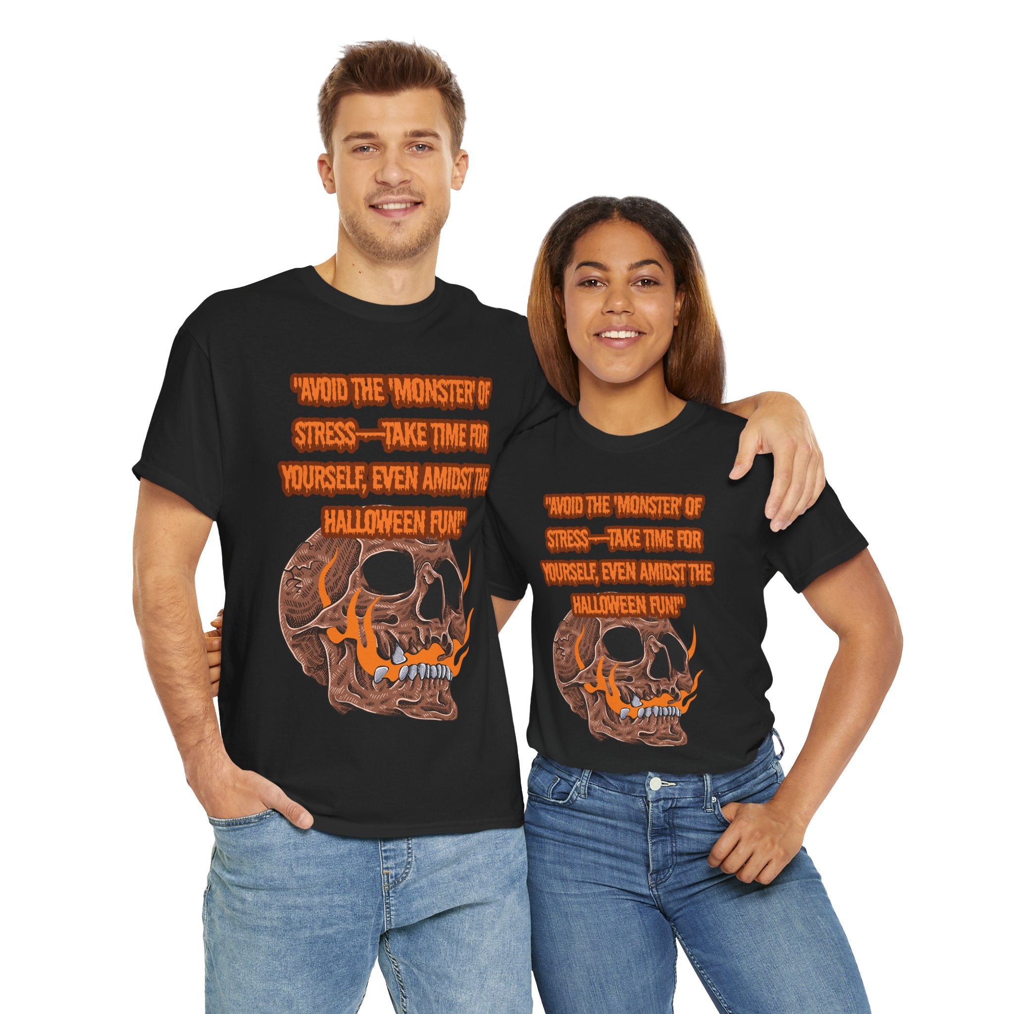Skull Stress Relief Tee - Halloween Humor Unisex Cotton T-Shirt, Funny Gift, Casual Wear, Autumn Vibes, Spooky Season