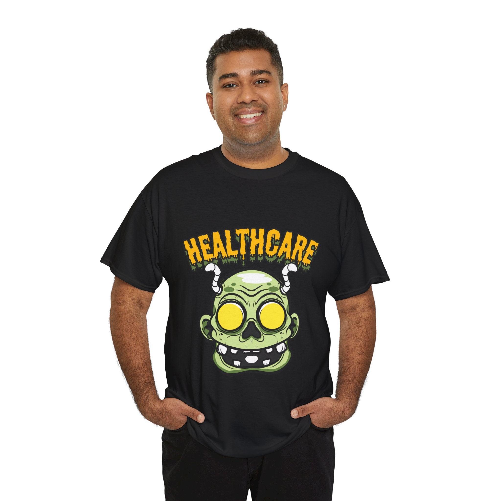 Healthcare Zombie Unisex Heavy Cotton Tee | Funny T-Shirt for Healthcare Workers | Halloween, Gifts, Casual Wear