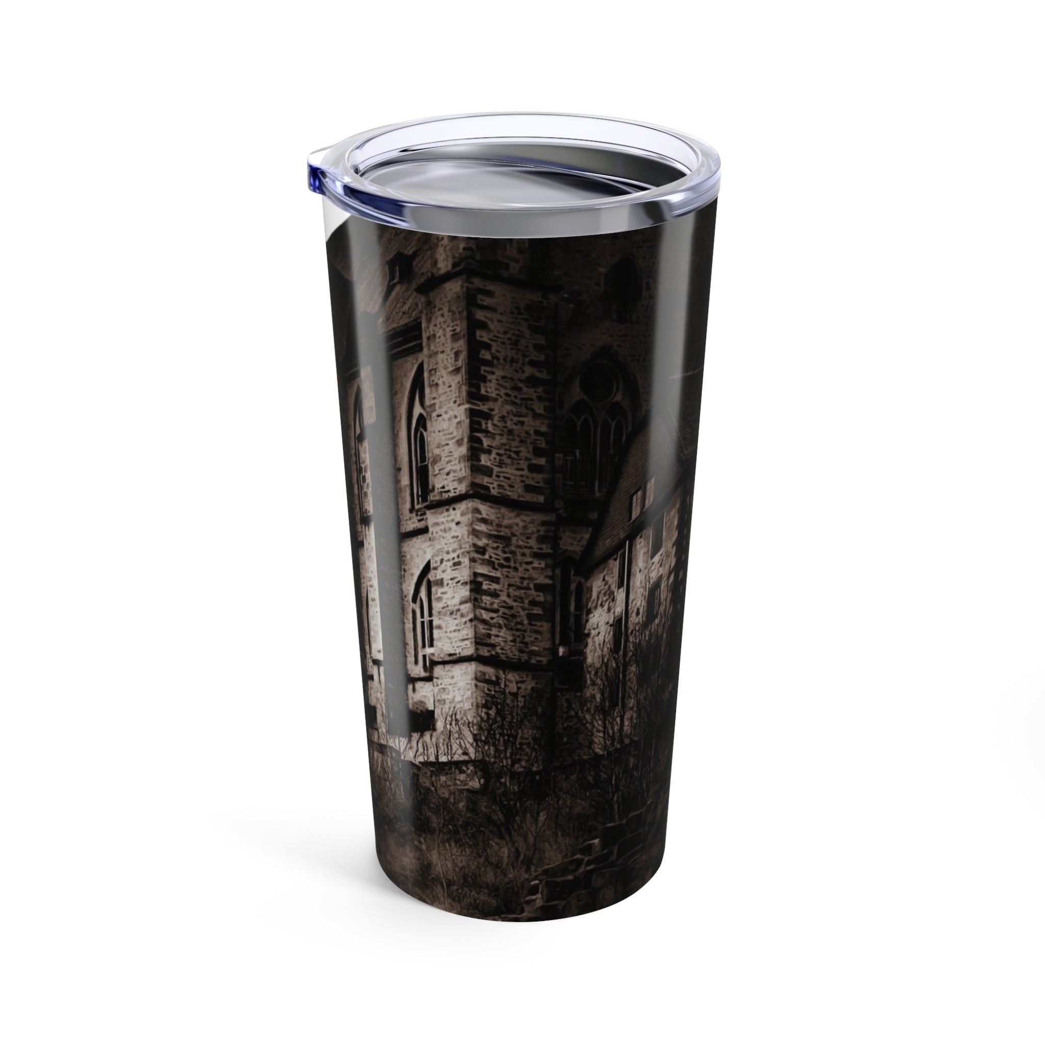 Gothic Tumbler 20oz - Spooky Coffee Travel Mug, Haunted House Gift, Dark Aesthetic, Halloween Tumbler, Creepy Drinkware