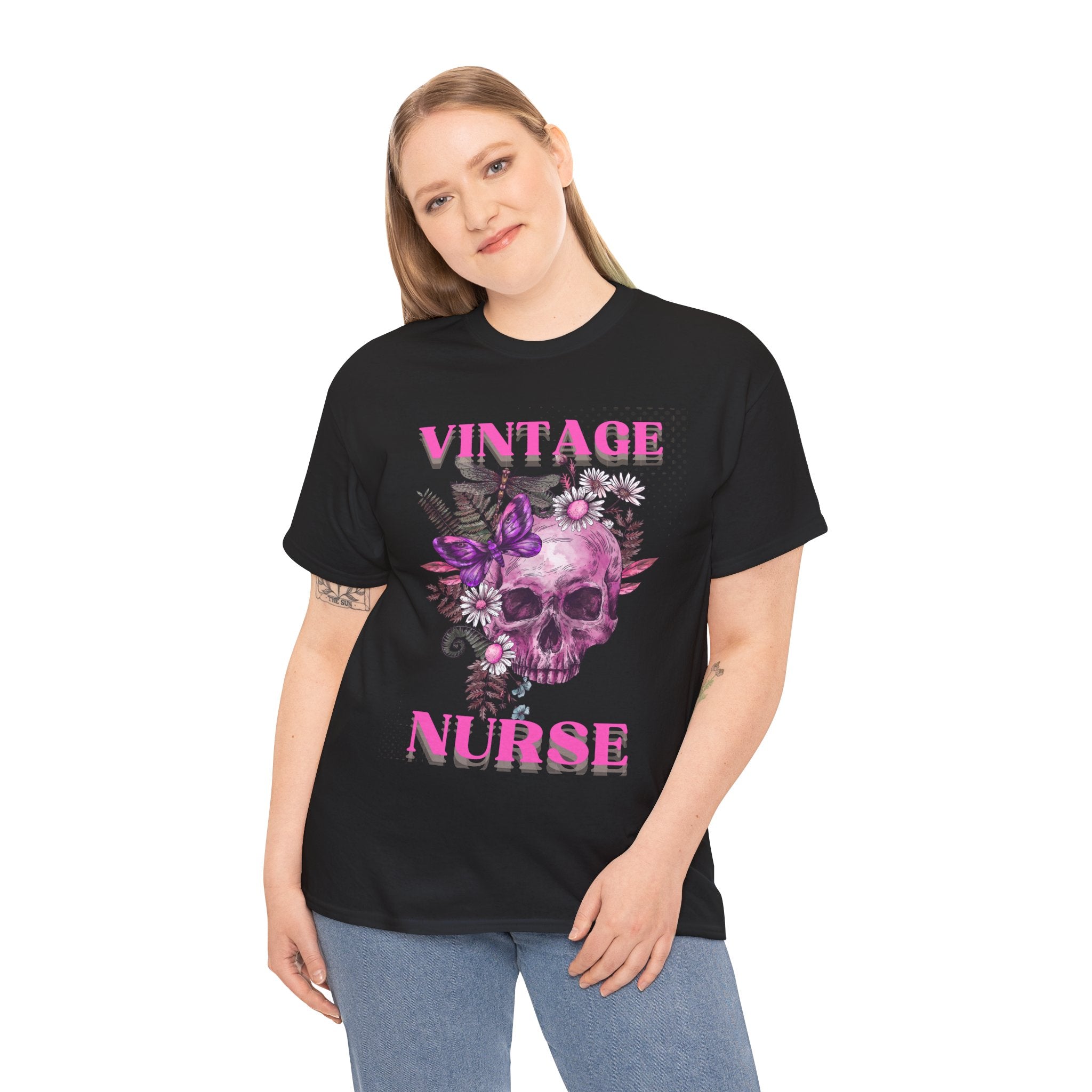Vintage Nurse Heavy Cotton Tee | Gifts for Nurses, Nurse Appreciation, Medical Worker Apparel, Halloween Costume, Vintage Style Shirt