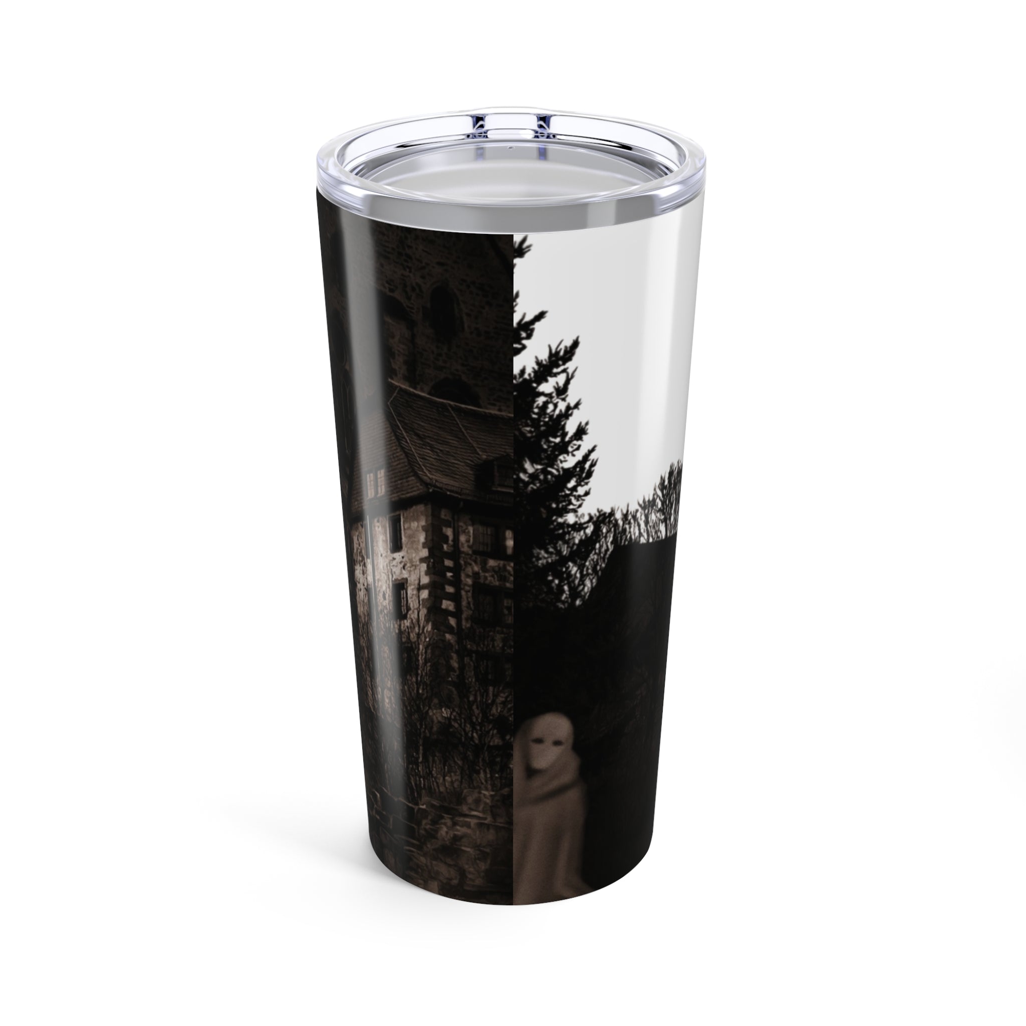 Gothic Tumbler 20oz - Spooky Coffee Travel Mug, Haunted House Gift, Dark Aesthetic, Halloween Tumbler, Creepy Drinkware