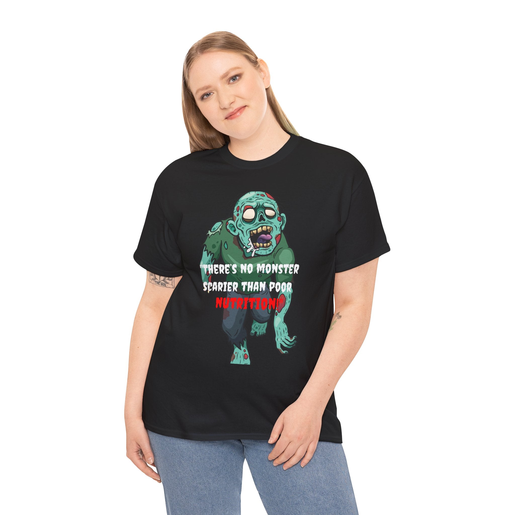 Zombie Nutrition Unisex Tee | Funny Graphic Tee, Spooky Shirt, Halloween Gift, Casual Wear, Party Outfit