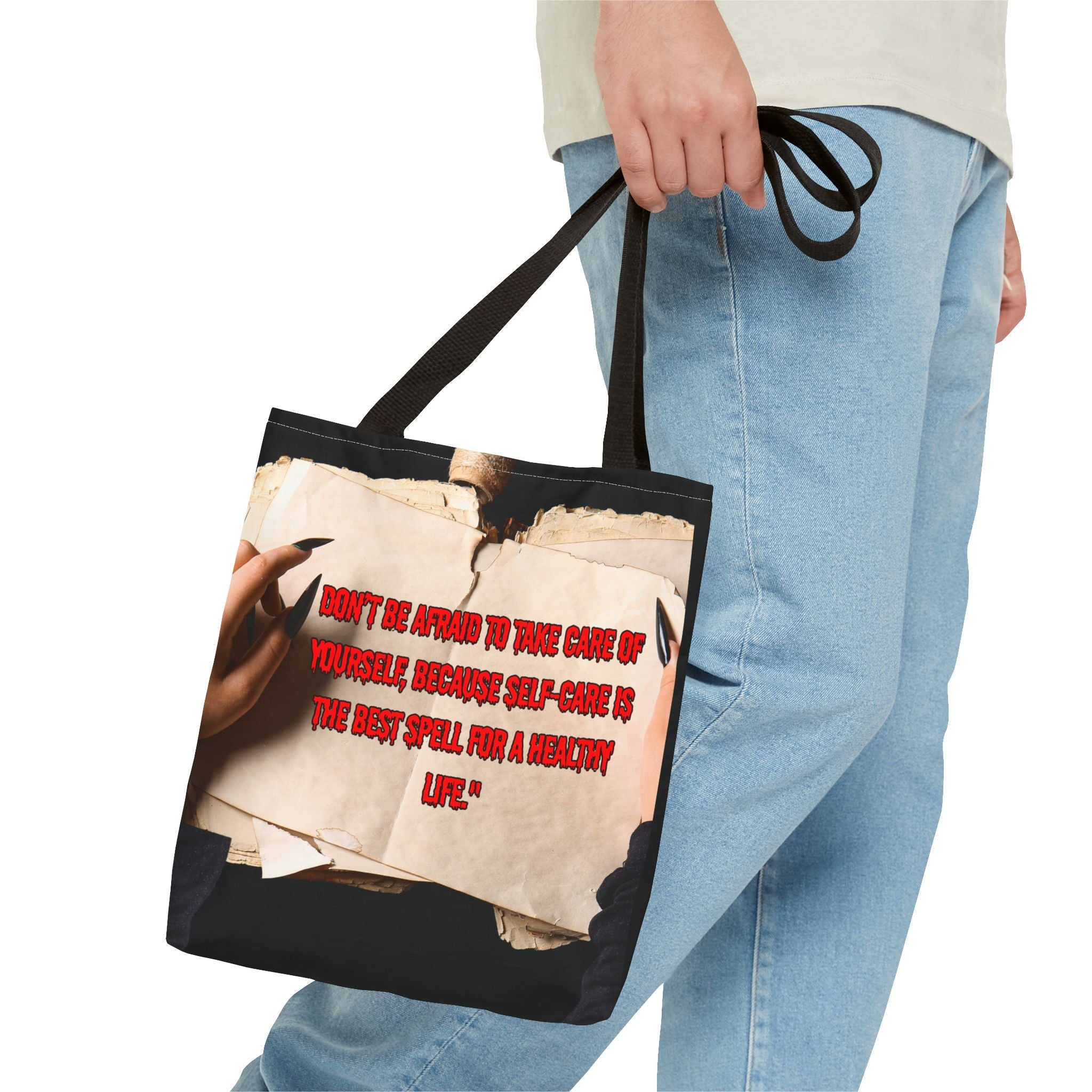 Empowering Quote Tote Bag, Self-Care Gift, Motivational Bag, Inspirational Tote, Everyday Carryall, Self-Care Awareness