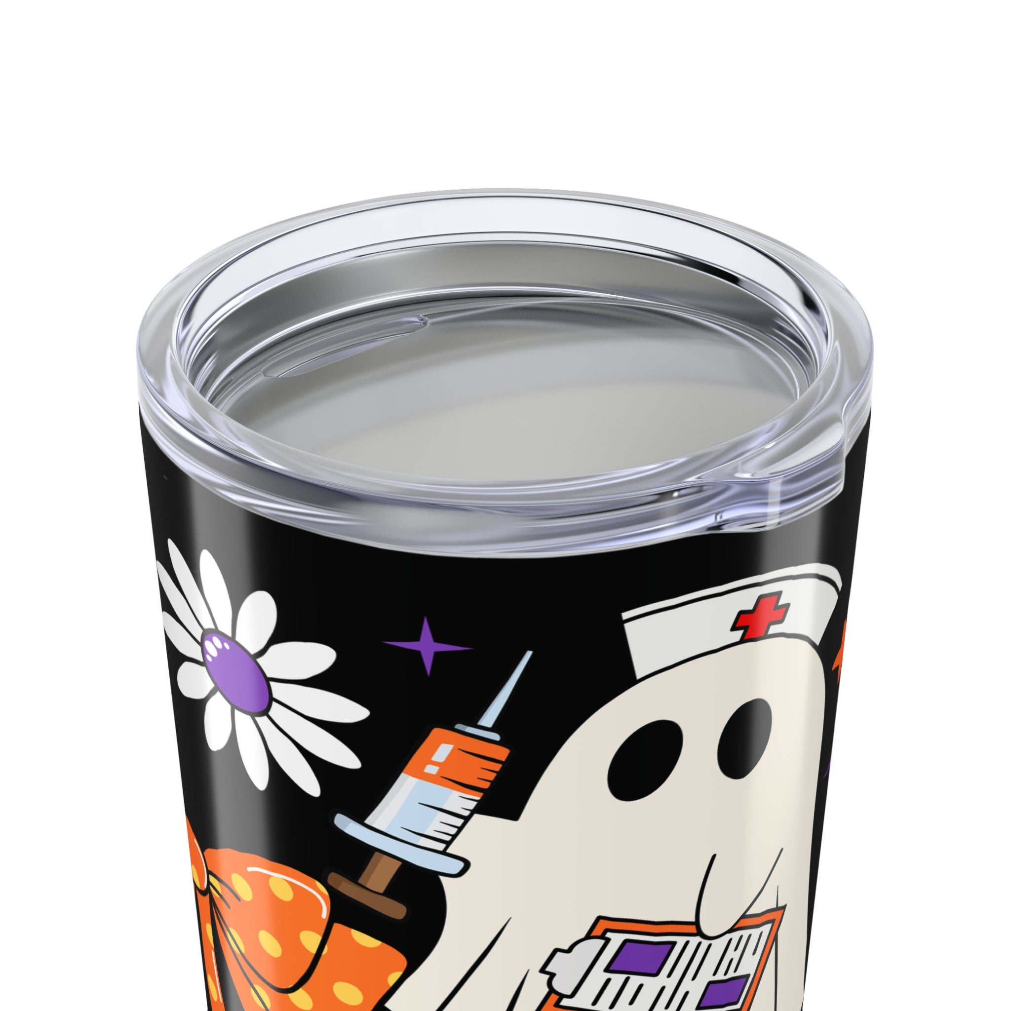 Halloween Themed Tumbler, Spooky Fall Drinkware, Pumpkin Ghost Coffee Cup, Seasonal Mug, Halloween Gift for Adults