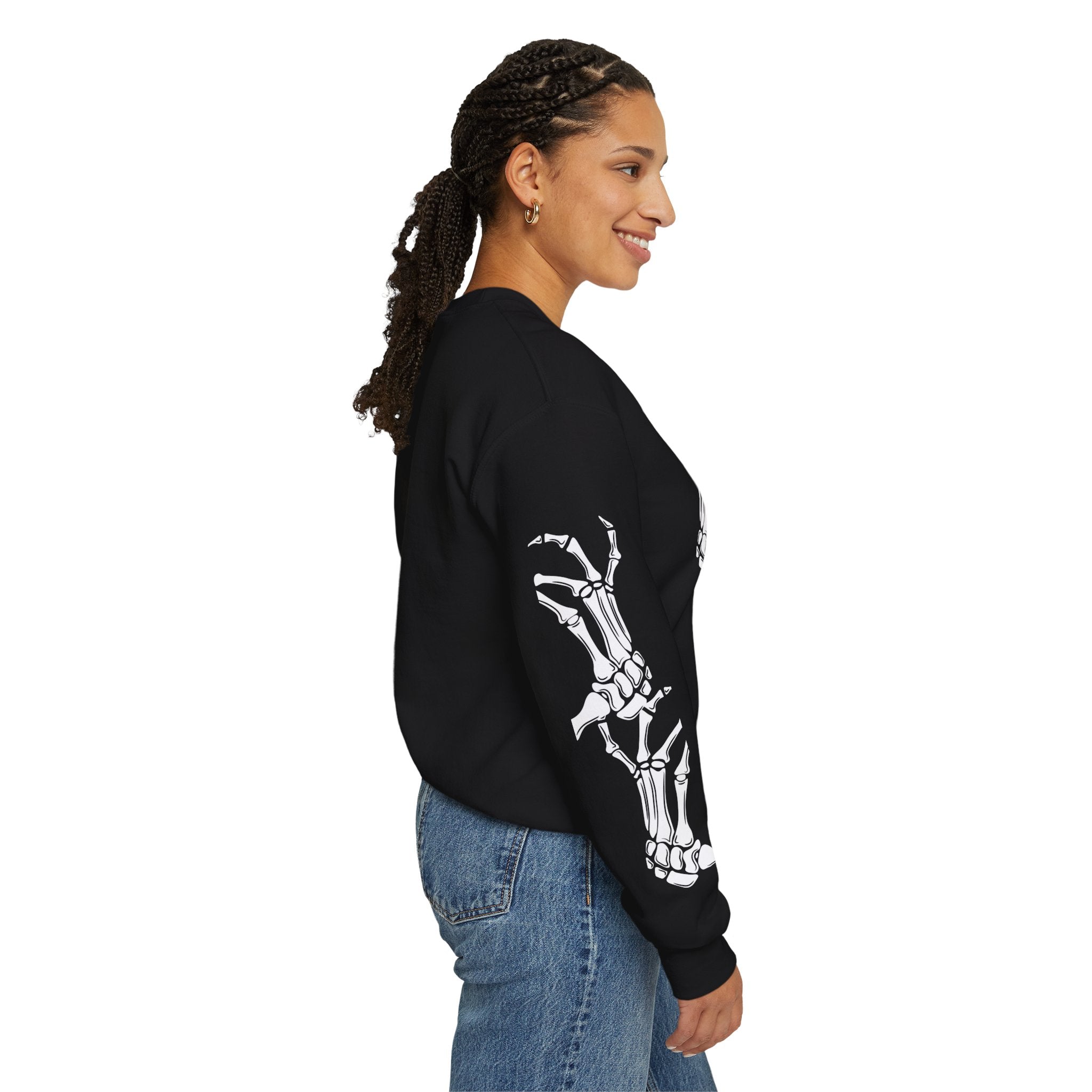 Halloween Skeleton Crewneck Sweatshirt, Cozy Unisex Sweatshirt, Spooky Gift, Fall Apparel, Halloween Party, Casual Everyday Wear