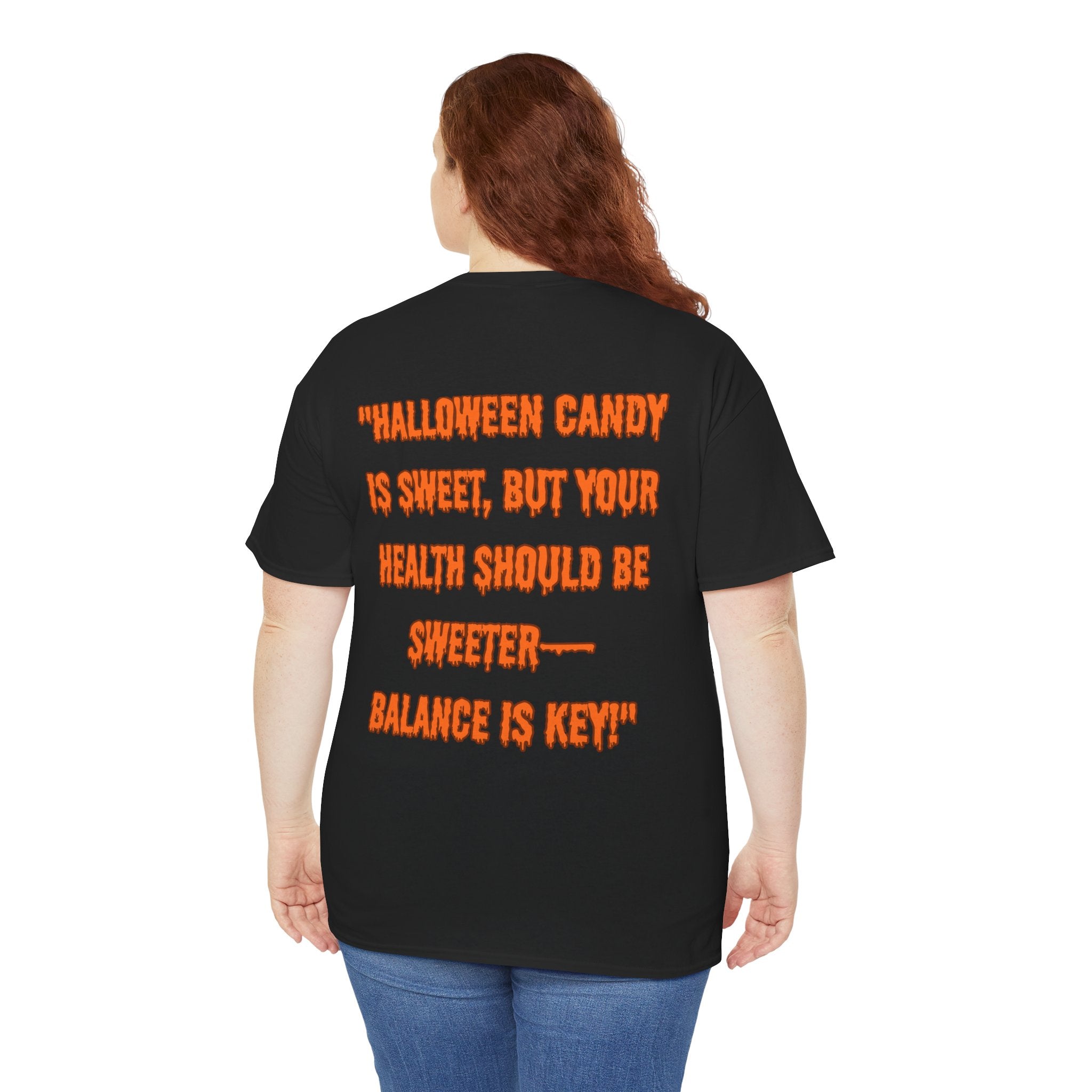 Halloween Health Tee, Unisex Heavy Cotton Tee, Spooky Season Shirt, Funny Halloween Gift, Balance is Key Shirt, October Apparel