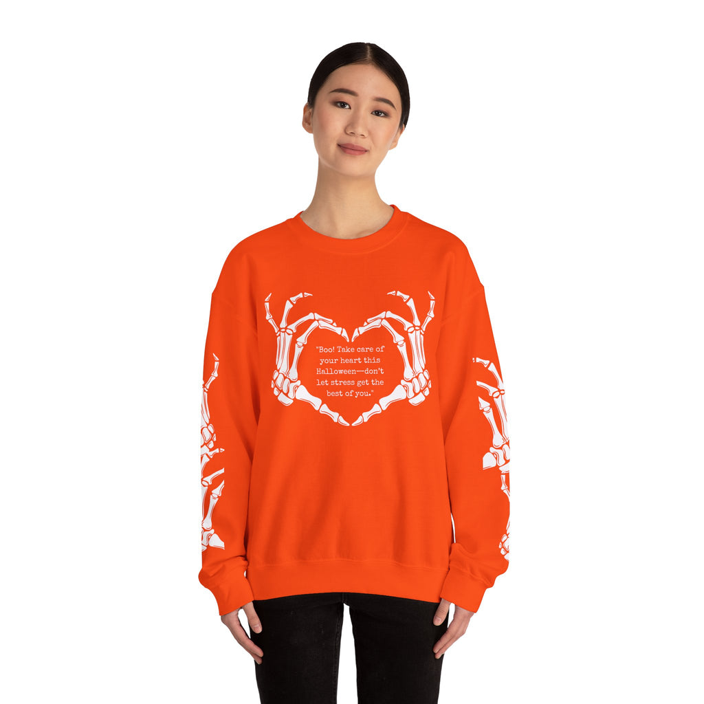 Halloween Skeleton Crewneck Sweatshirt, Cozy Unisex Sweatshirt, Spooky Gift, Fall Apparel, Halloween Party, Casual Everyday Wear