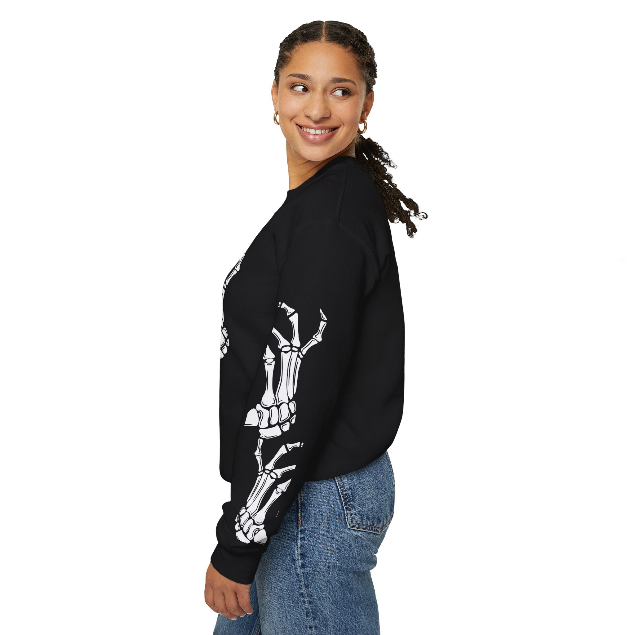 Halloween Skeleton Crewneck Sweatshirt, Cozy Unisex Sweatshirt, Spooky Gift, Fall Apparel, Halloween Party, Casual Everyday Wear