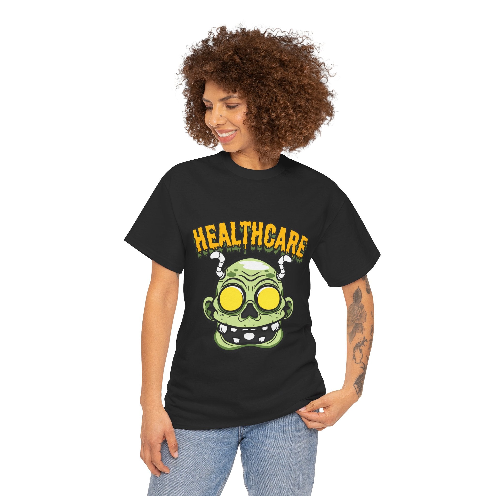Healthcare Zombie Unisex Heavy Cotton Tee | Funny T-Shirt for Healthcare Workers | Halloween, Gifts, Casual Wear