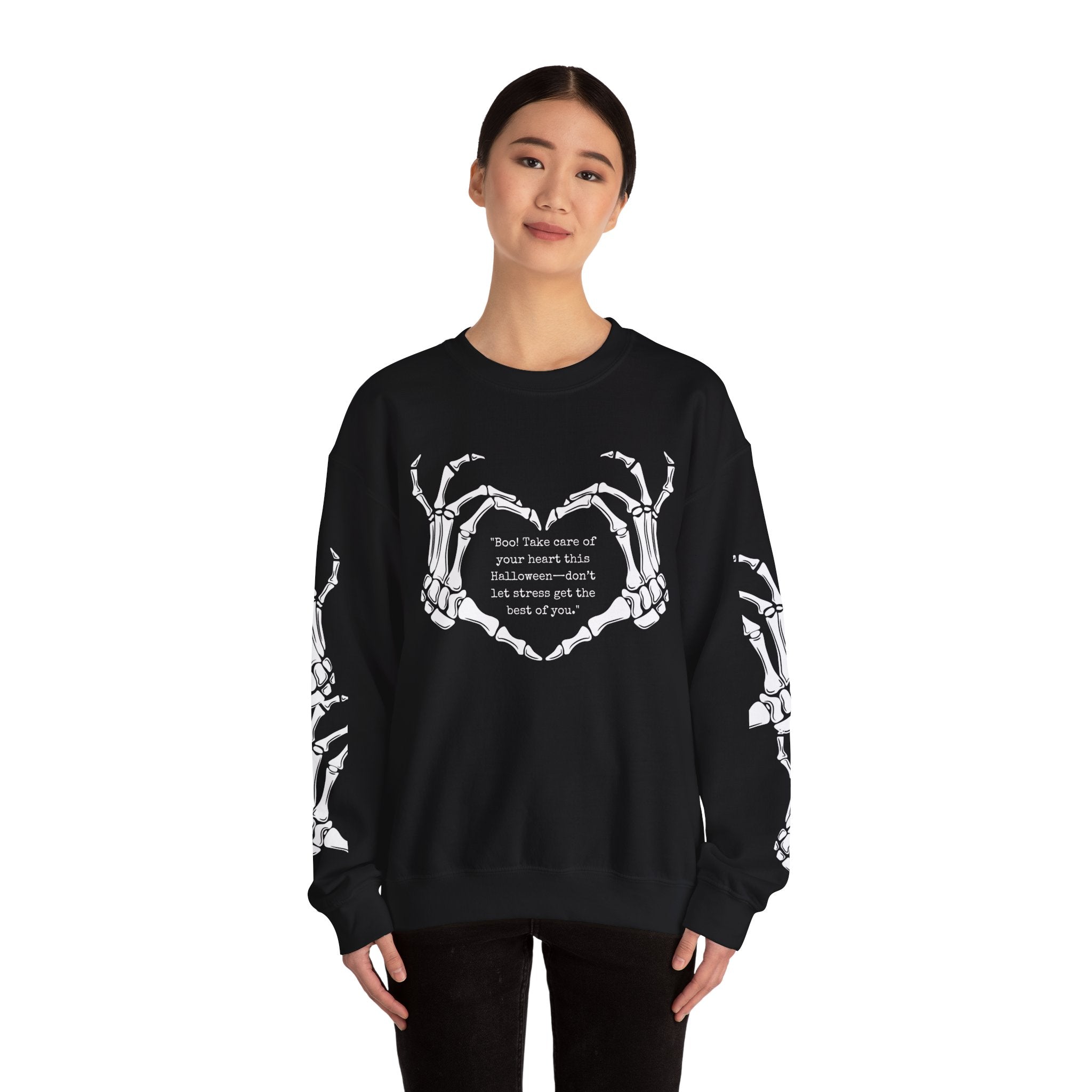 Halloween Skeleton Crewneck Sweatshirt, Cozy Unisex Sweatshirt, Spooky Gift, Fall Apparel, Halloween Party, Casual Everyday Wear