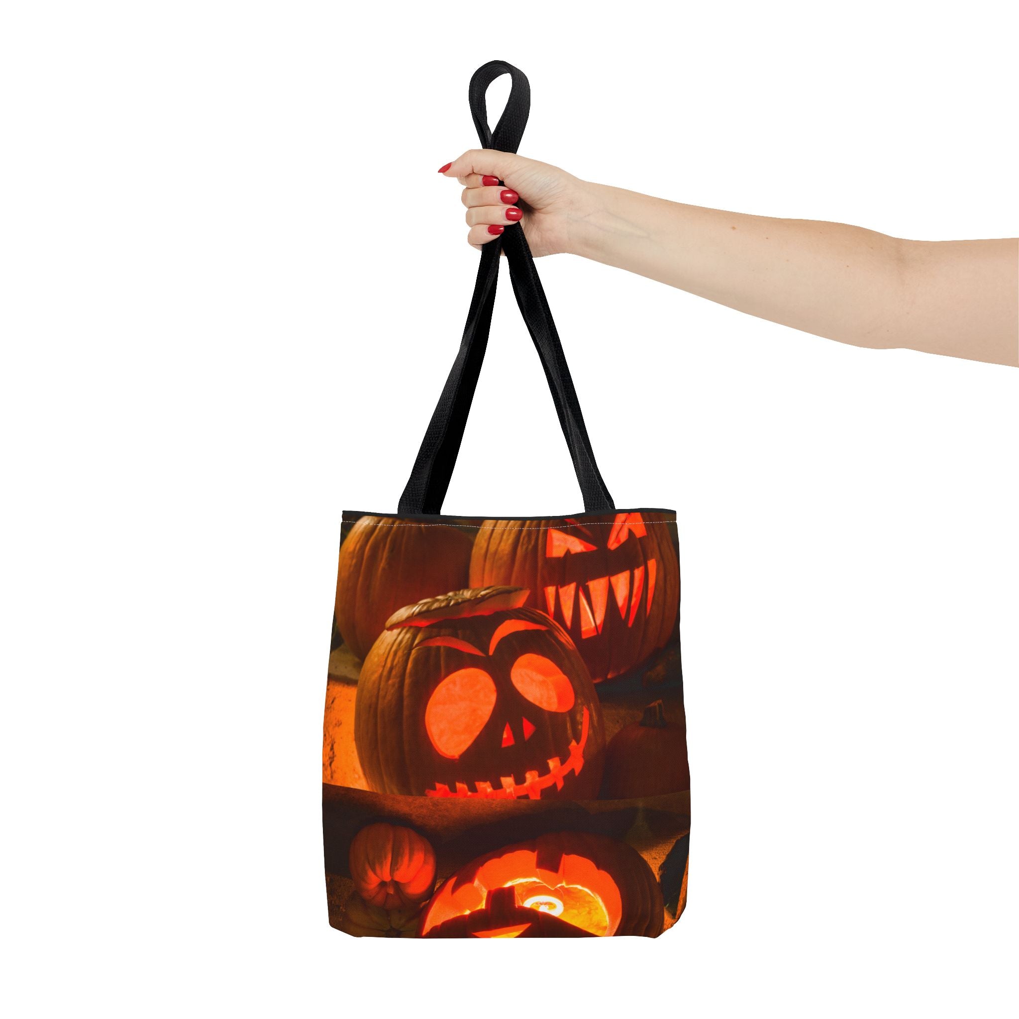 Spooky Pumpkin Tote Bag, Halloween Trick-or-Treat Bag, Fall Festival Accessory, Jack-o'-Lantern Tote, Halloween Gift Idea