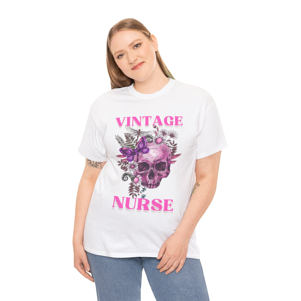 Vintage Nurse Heavy Cotton Tee | Gifts for Nurses, Nurse Appreciation, Medical Worker Apparel, Halloween Costume, Vintage Style Shirt