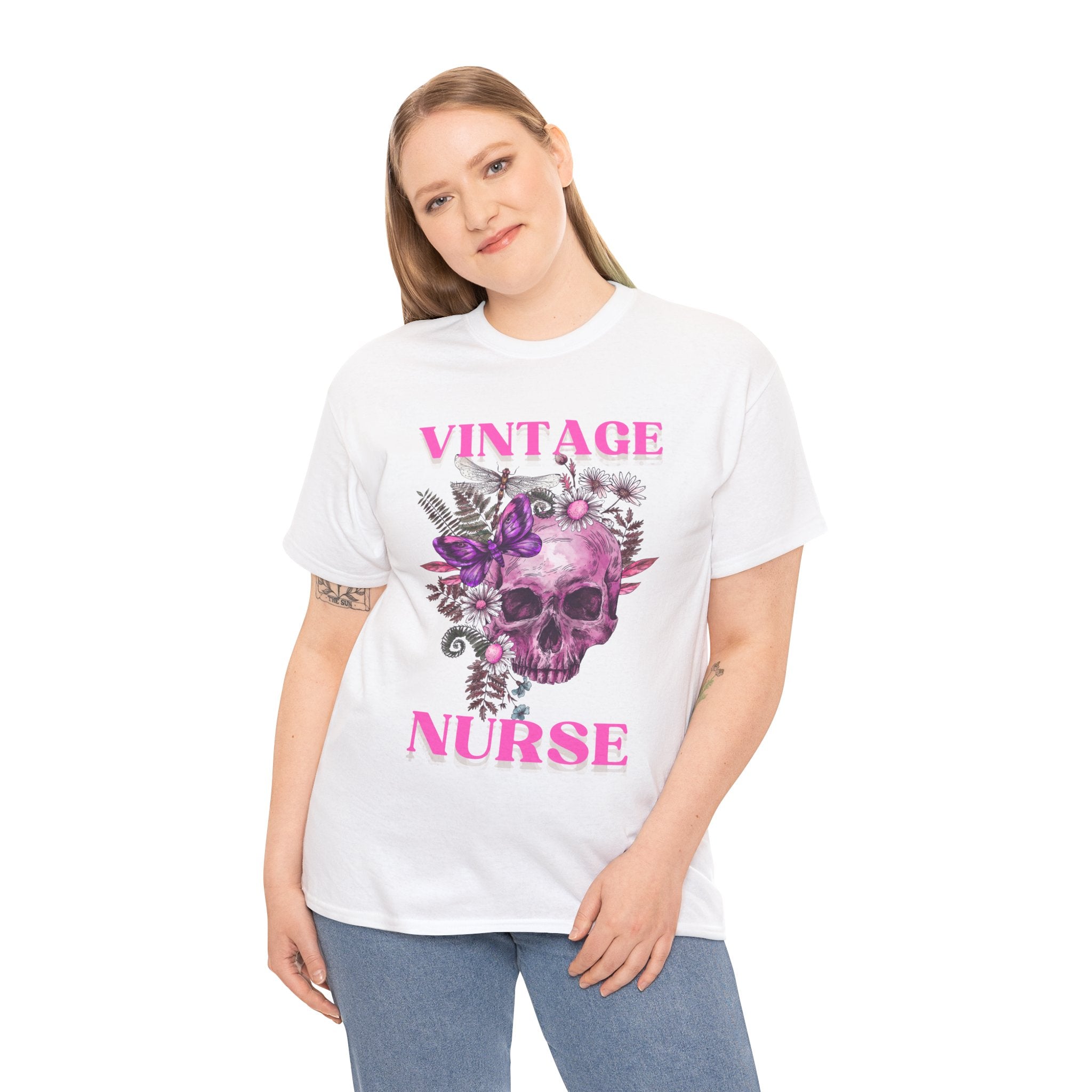 Vintage Nurse Heavy Cotton Tee | Gifts for Nurses, Nurse Appreciation, Medical Worker Apparel, Halloween Costume, Vintage Style Shirt