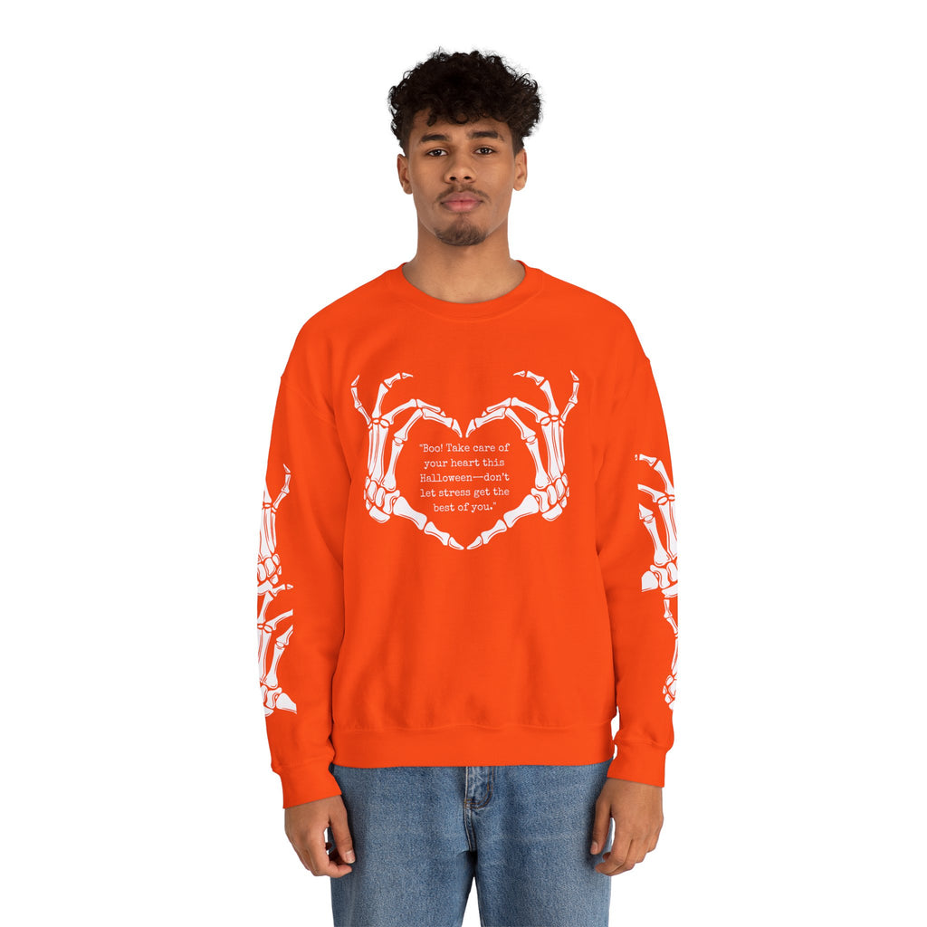 Halloween Skeleton Crewneck Sweatshirt, Cozy Unisex Sweatshirt, Spooky Gift, Fall Apparel, Halloween Party, Casual Everyday Wear