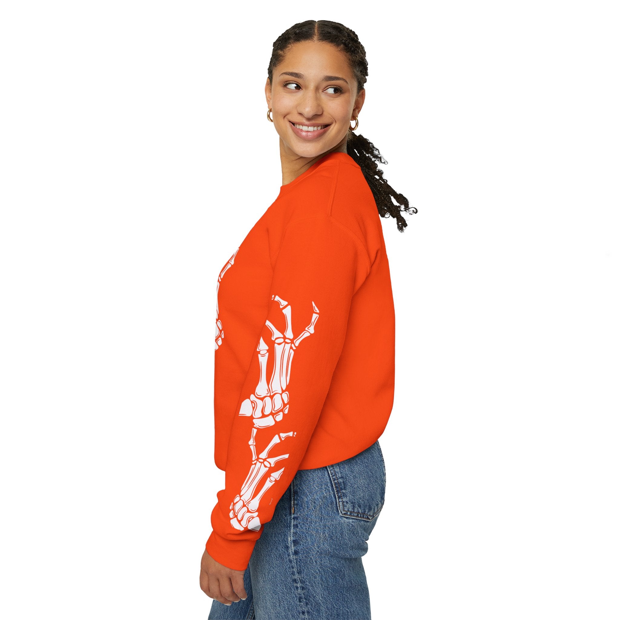 Halloween Skeleton Crewneck Sweatshirt, Cozy Unisex Sweatshirt, Spooky Gift, Fall Apparel, Halloween Party, Casual Everyday Wear