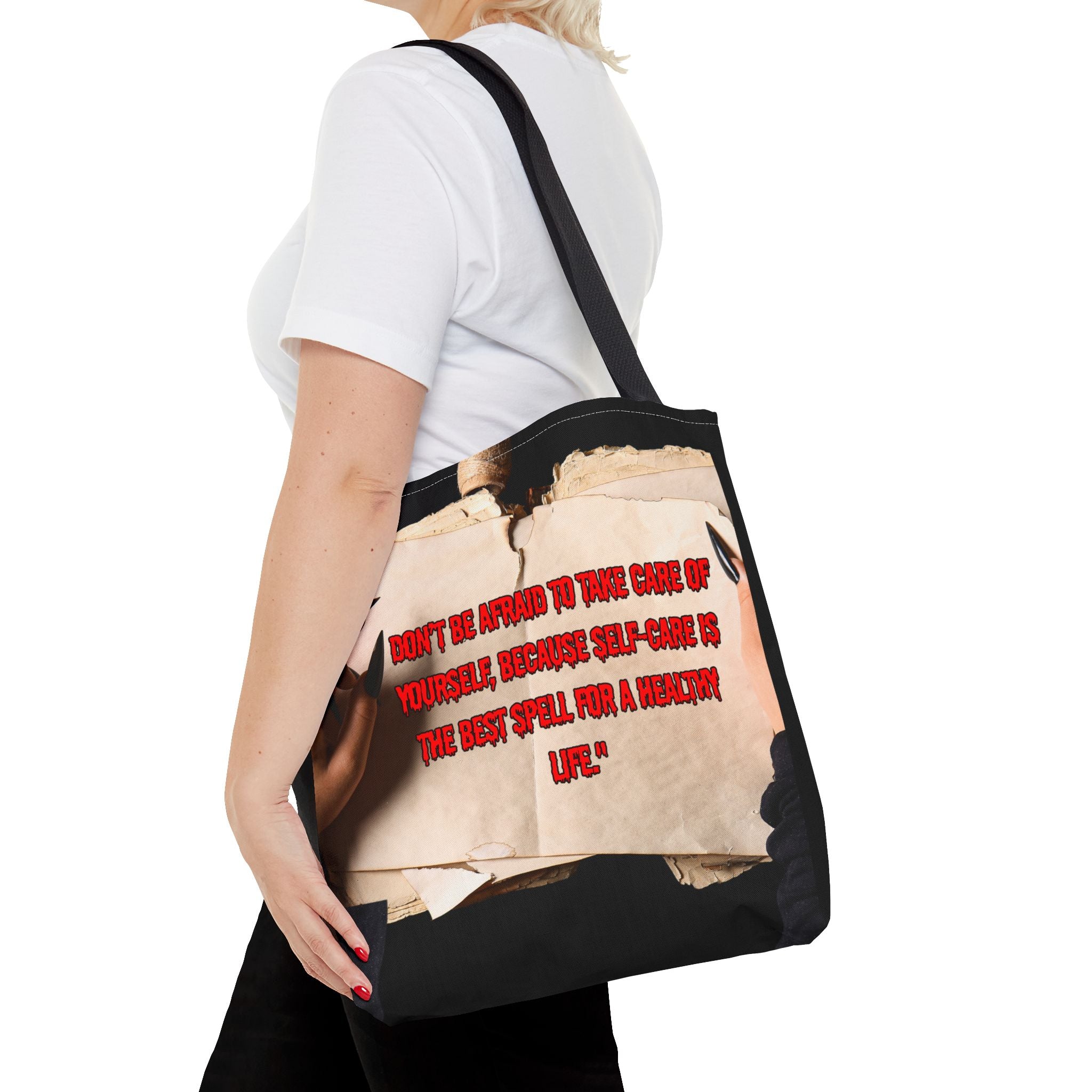 Empowering Quote Tote Bag, Self-Care Gift, Motivational Bag, Inspirational Tote, Everyday Carryall, Self-Care Awareness