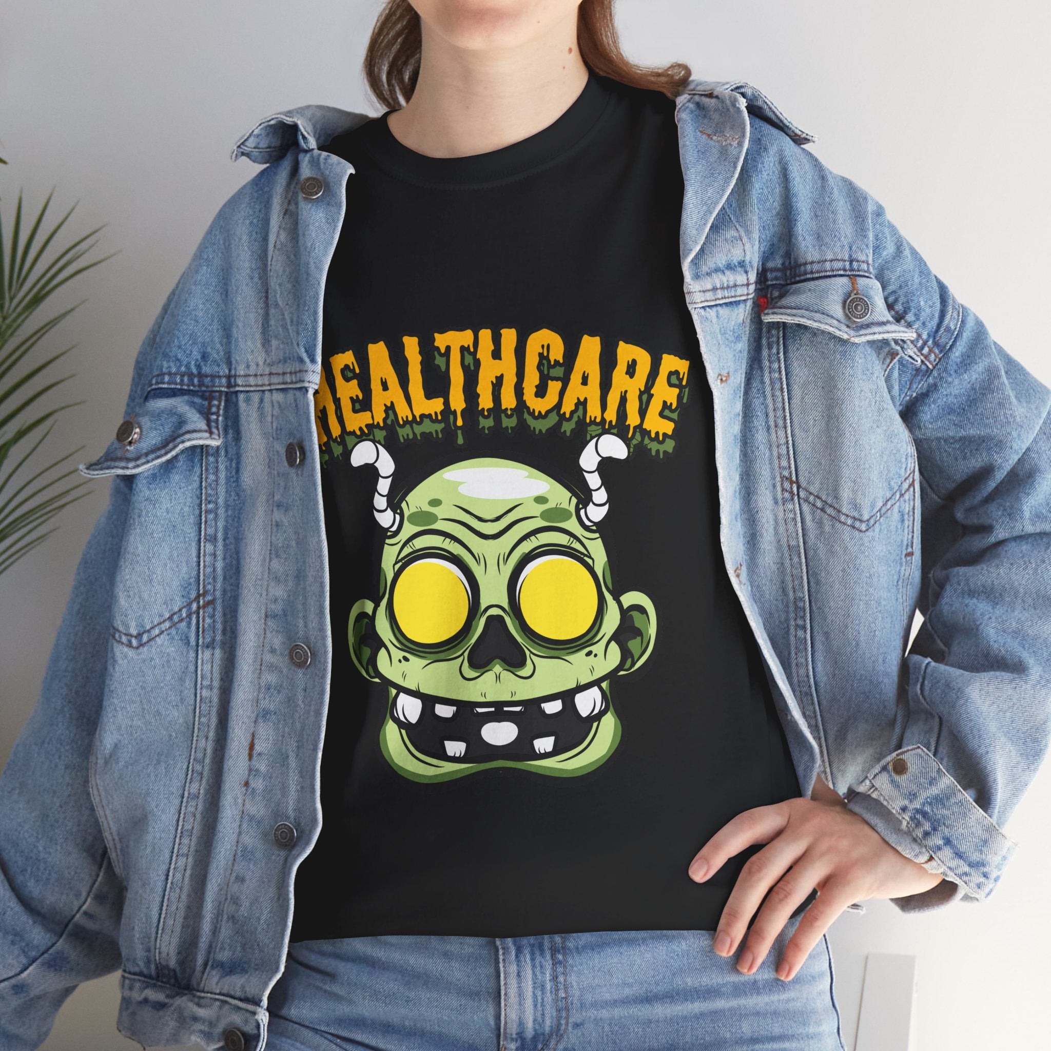 Healthcare Zombie Unisex Heavy Cotton Tee | Funny T-Shirt for Healthcare Workers | Halloween, Gifts, Casual Wear
