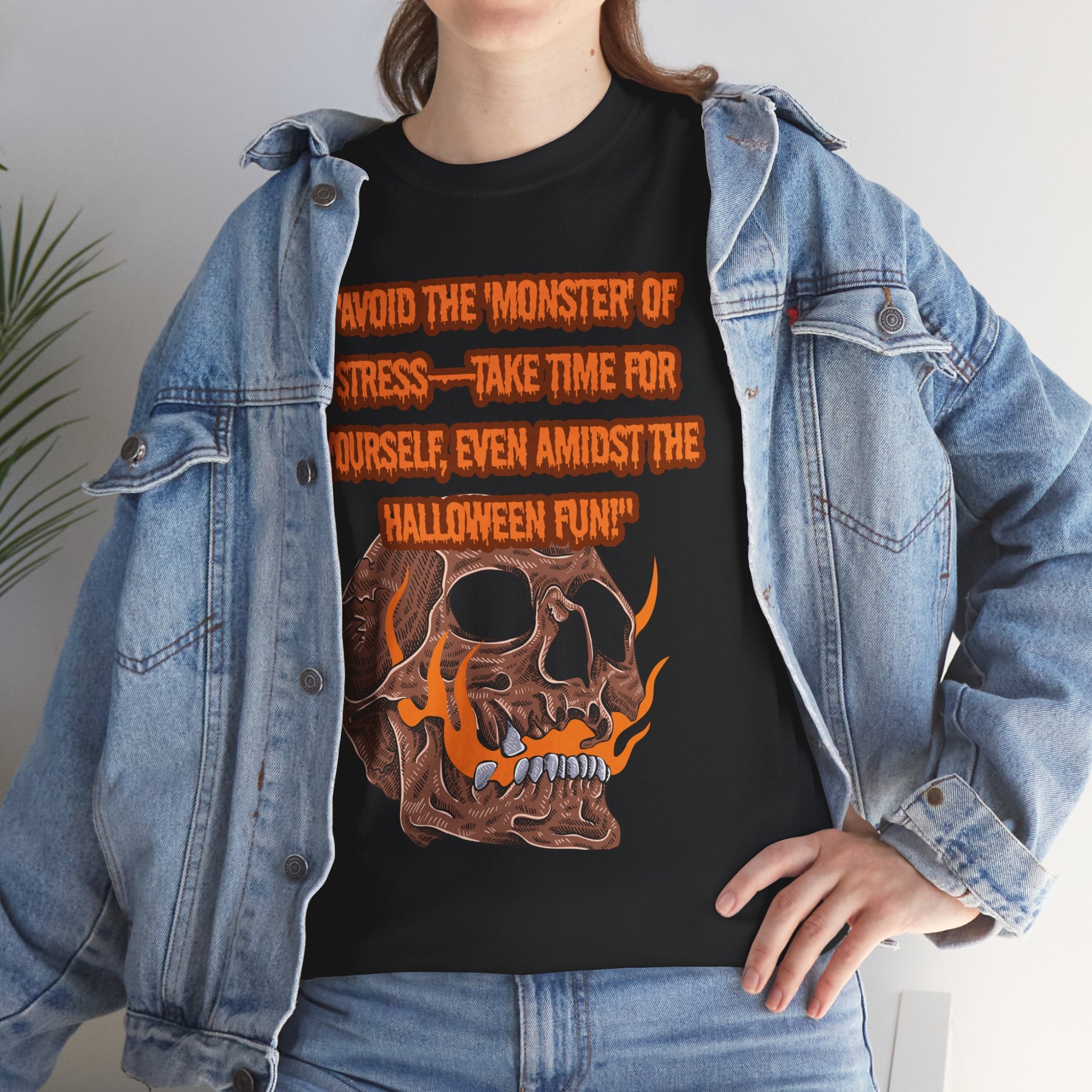 Skull Stress Relief Tee - Halloween Humor Unisex Cotton T-Shirt, Funny Gift, Casual Wear, Autumn Vibes, Spooky Season