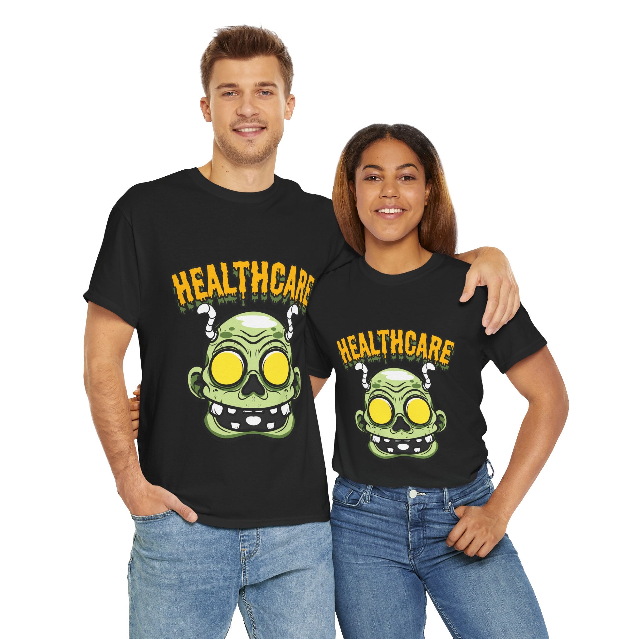 Healthcare Zombie Unisex Heavy Cotton Tee | Funny T-Shirt for Healthcare Workers | Halloween, Gifts, Casual Wear